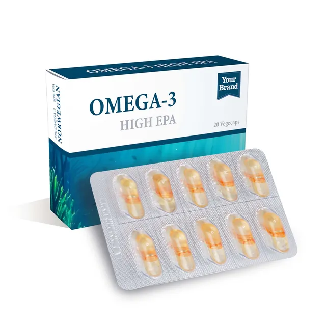 Omega 3 Fish Oil, High EPA, a sample product labelled Your Brand
